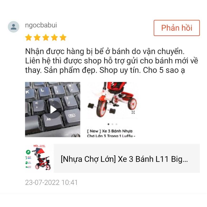 Xe 3 Bánh Nhựa Chợ Lớn L11 Big City (Có mái che) - M1853-X3B