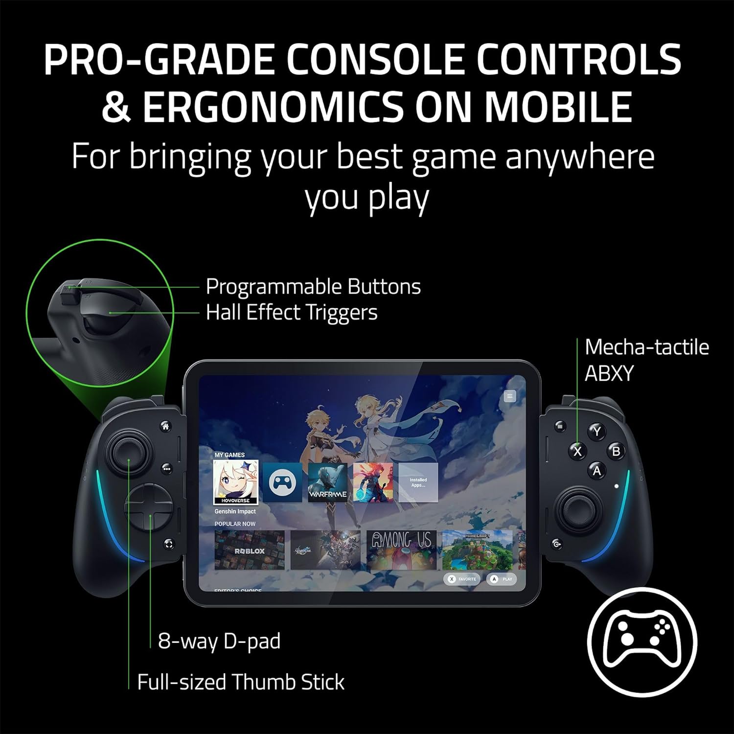Tay cầm điện thoại Razer Kishi Ultra - USB C Gaming Controller for Android, iPhone, and iPad Mini_Mới, hàng chính hãng