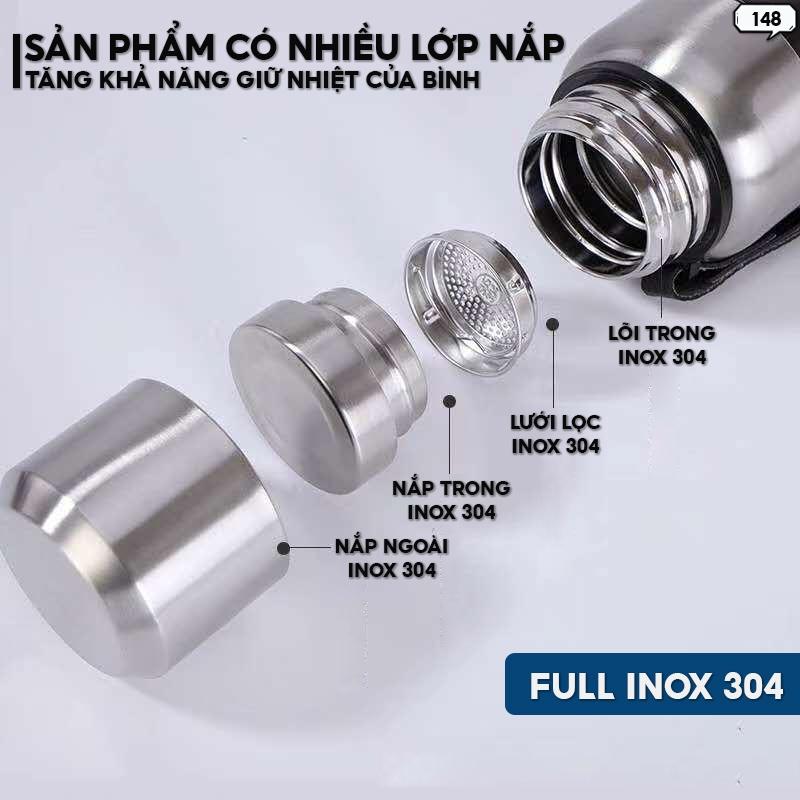 Bình Giữ Nhiệt 2 Lớp Vỏ Nhựa Dã Ngoại Có Quai Xách Tiện Lợi Dung Tích 500ml Nhiều Màu 148