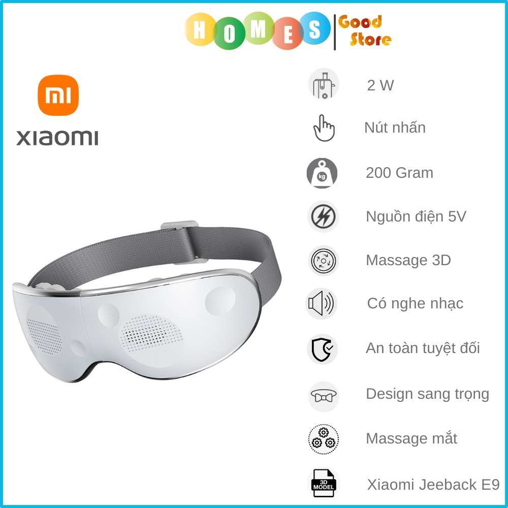 Máy Massage Mắt XIAOMI Jeeback E9 Tích Hợp Nghe Nhạc Chế Độ Massage 3D Dễ Chịu - Hàng Chính Hãng