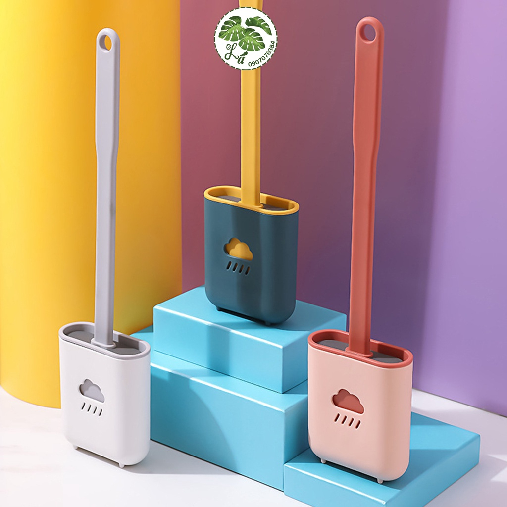 Bàn chải vệ sinh Toilet tự dính hình đám mây xinh xắn