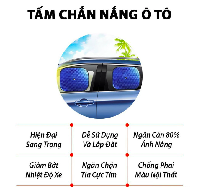 Cặp che nắng hút chân không chuyên dụng cho ô tô