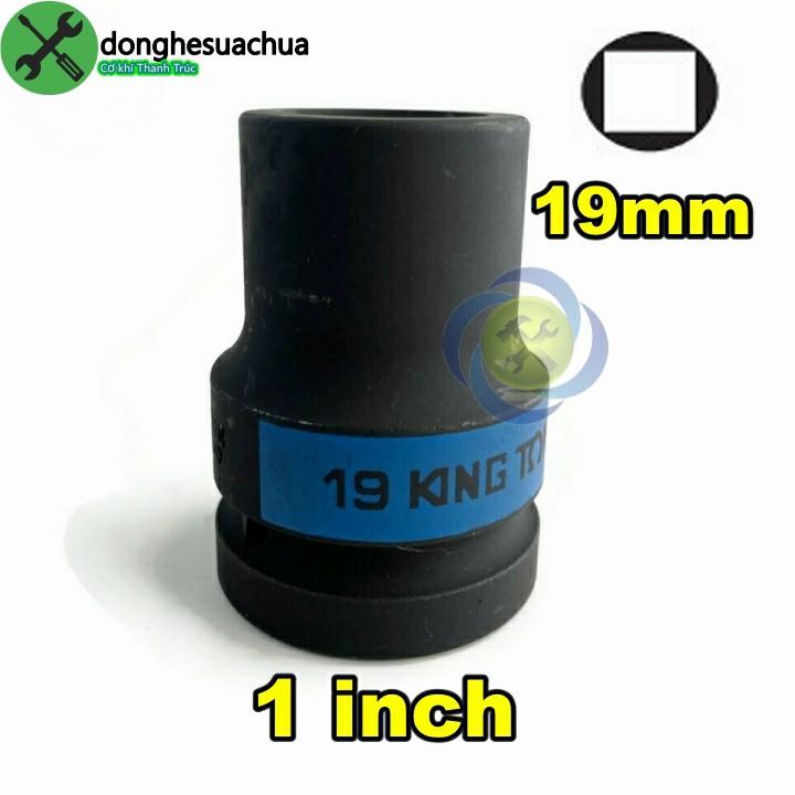 Tuýp vuông Kingtony 853419 loại 1 inch 4 cạnh đen 19mm