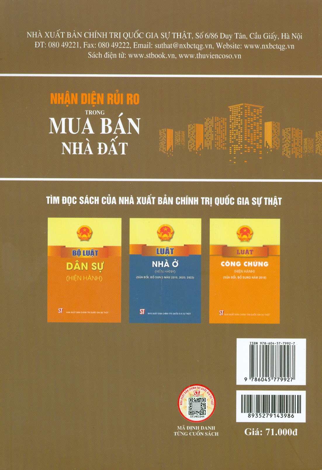 Nhận Diện Rủi Ro Trong Mua Bán Nhà Đất (Tái bản lần thứ nhất có sửa chữa, bổ sung)