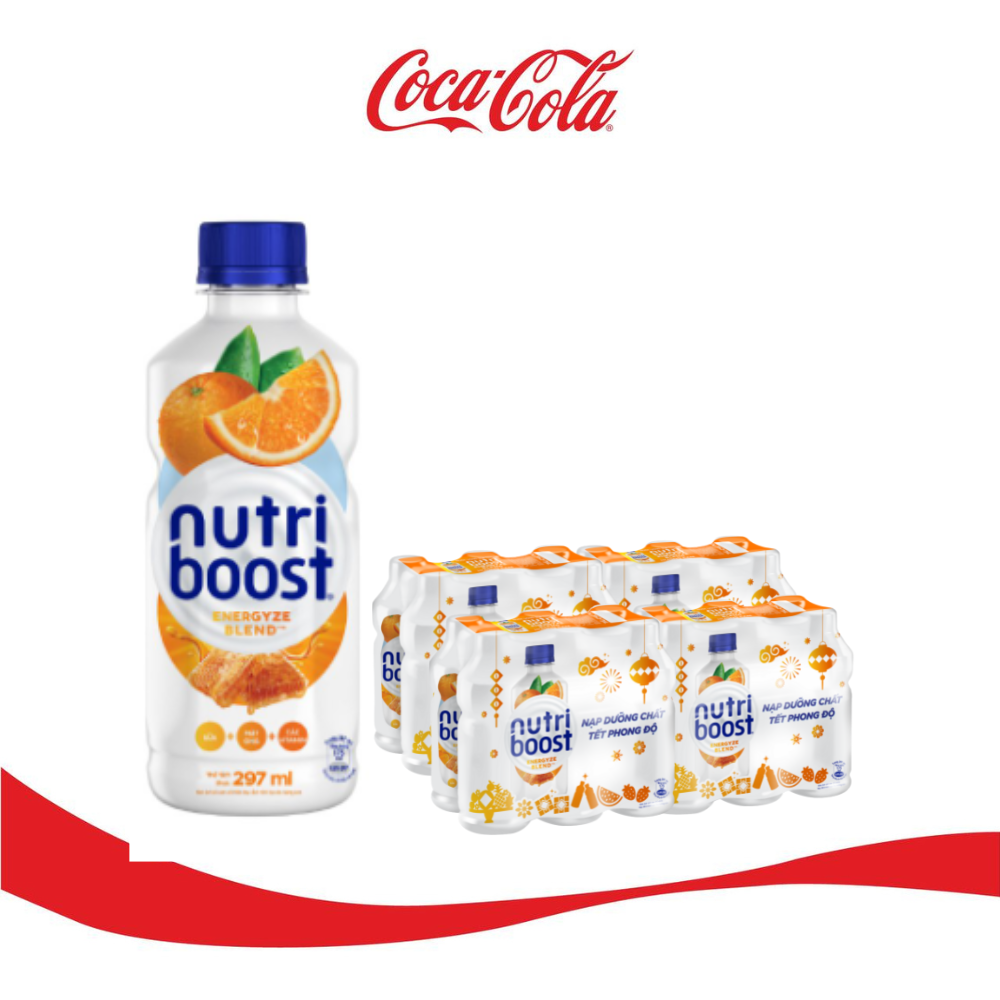 Lốc 24 Chai Sữa Nutriboost Thế Hệ Mới Hương Cam