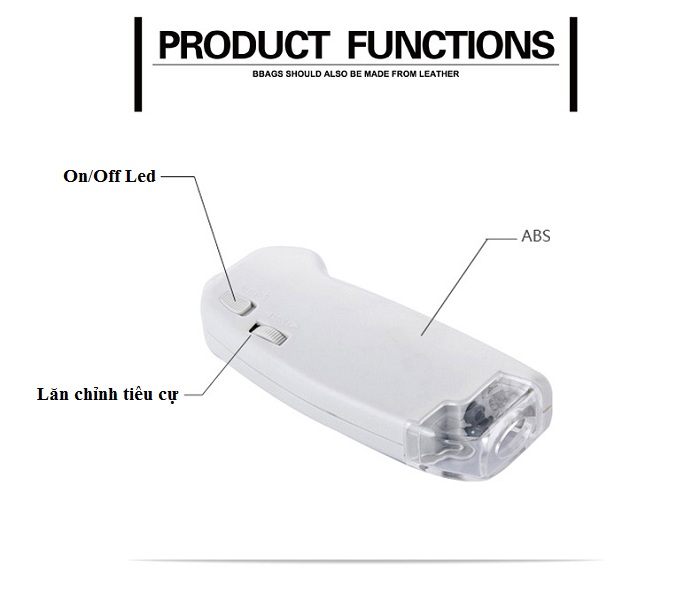 Kính lúp 100X mini cầm tay có đèn V3