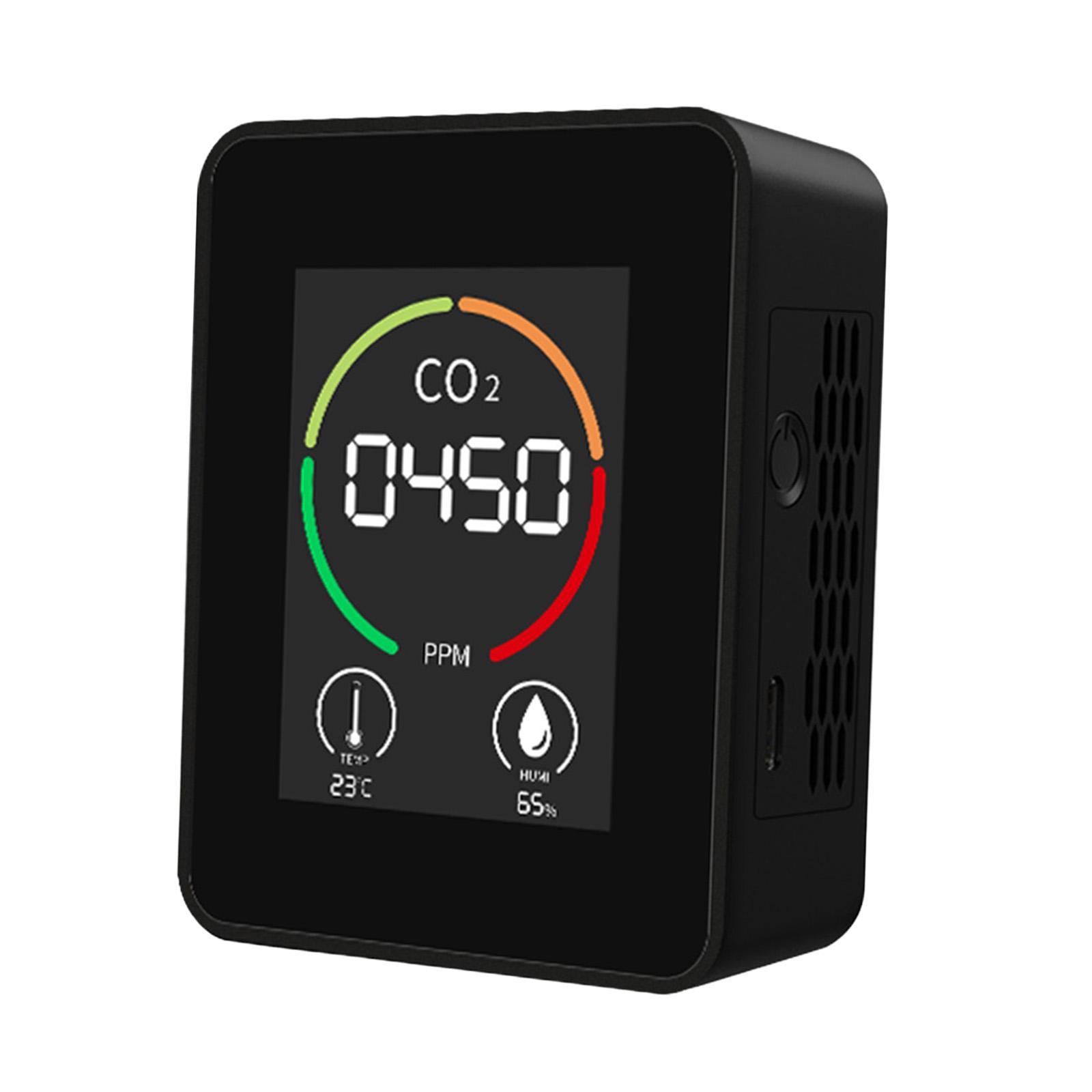 Household CO2 Tester Temperature Humidity Monitor High Accuracy with Backlight Indoor Air Quality Monitor Multifunctional for Indoor Garden