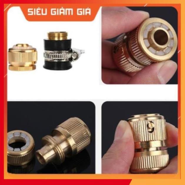 Bộ dây vòi xịt nước rửa xe, tưới cây . tăng áp 3 lần, loại 15m 206587 đầu đồng, cút đồng, + tặng mở chai