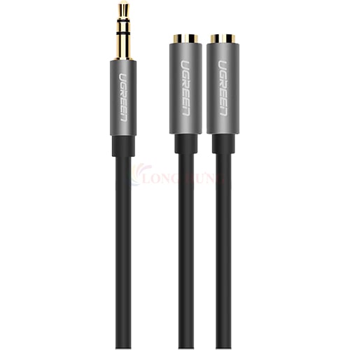 Cáp chuyển AV 3.5mm sang 2 đầu tai nghe Ugreen Audio Splitter Cable with Braid 20cm AV123 - Hàng chính hãng