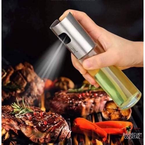Bình Xịt Dầu Ăn Gia Vị Thủy Tinh Nắp Inox, Xịt Phun Sương