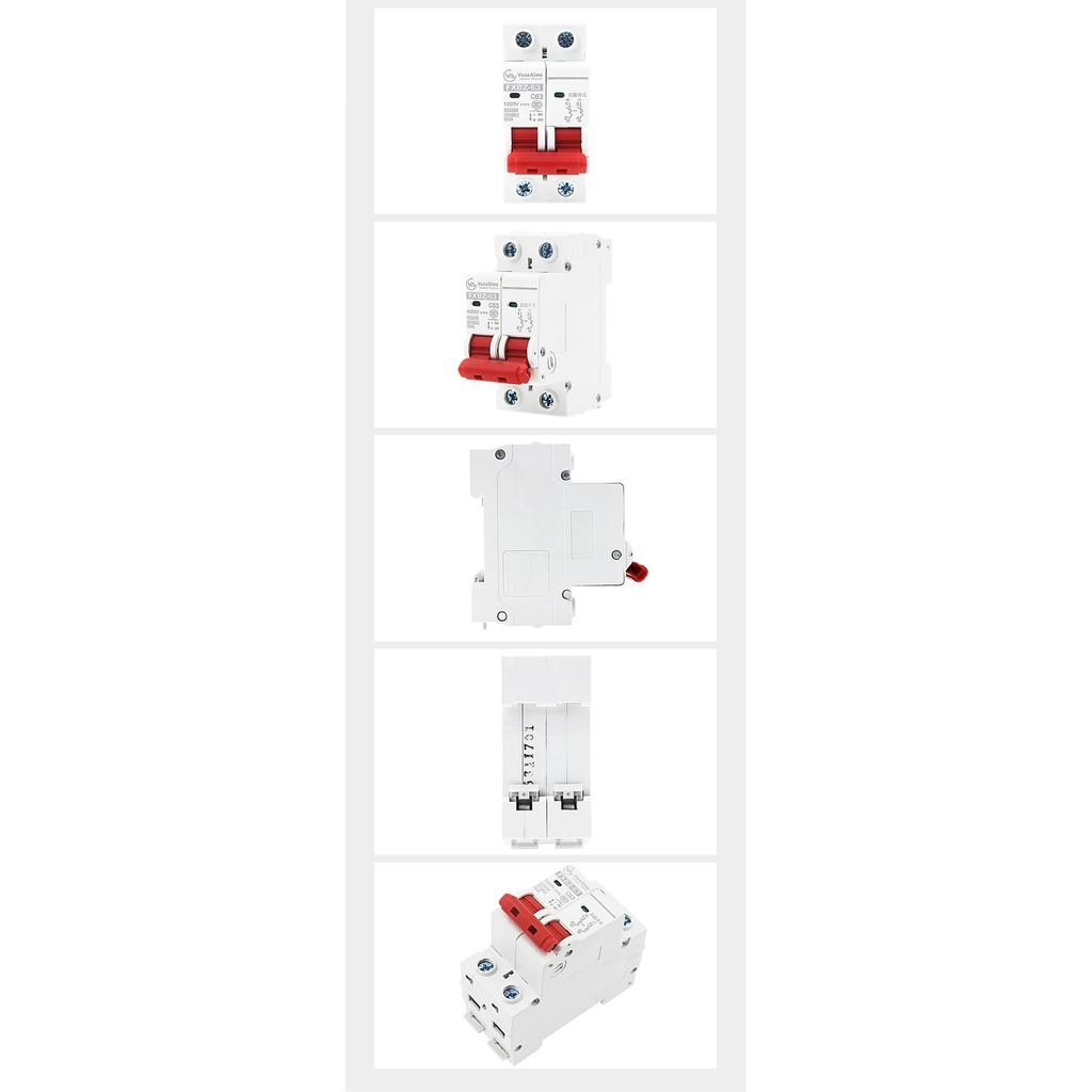 Bộ ngắt mạch năng lượng mặt trời mini DC 1000V 25A/40A/63A chuyên dụng, át 1 chiều, áp tô mát 1 chiều, cầu dao điện