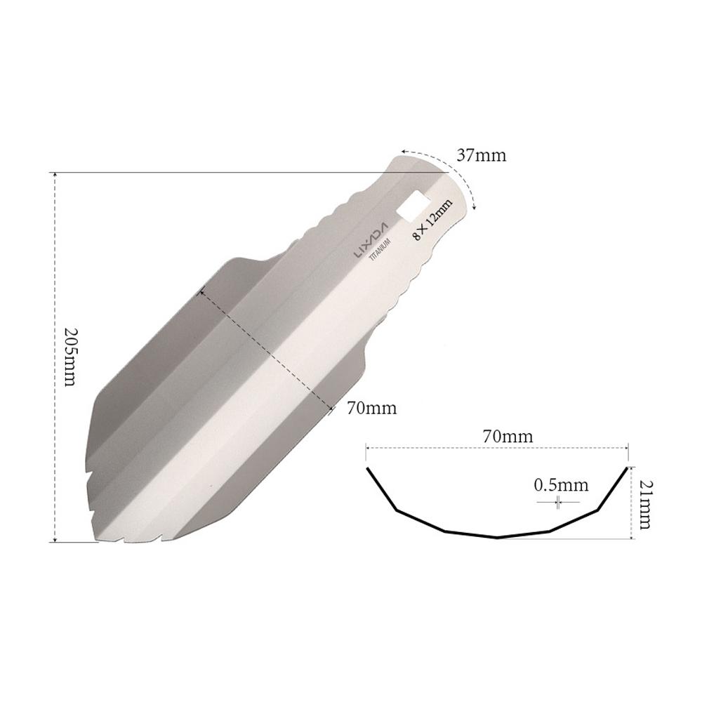 Lixada Titanium Garden Hand Shovel Outdoor Camping Hiking Backpacking Trowel