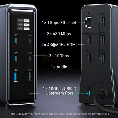 Bộ sạc nhanh Anker Prime Charging Docking Station 14-in-1 4USB 3Type-C Dual 4K Display 160W A83B6 - Hàng chính hãng