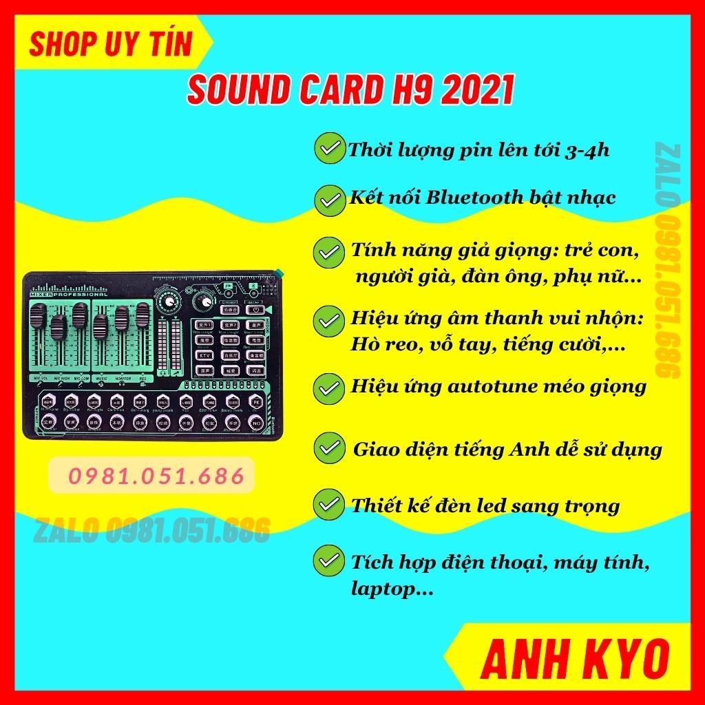 Bộ Livestream Thu Âm Sound Card H9 2021 Có Bluetooth Và Mic ALC 280 Cho Âm Thanh Chất Lượng, Hỗ Trợ Lắp Đặt Đến Khi Dùng