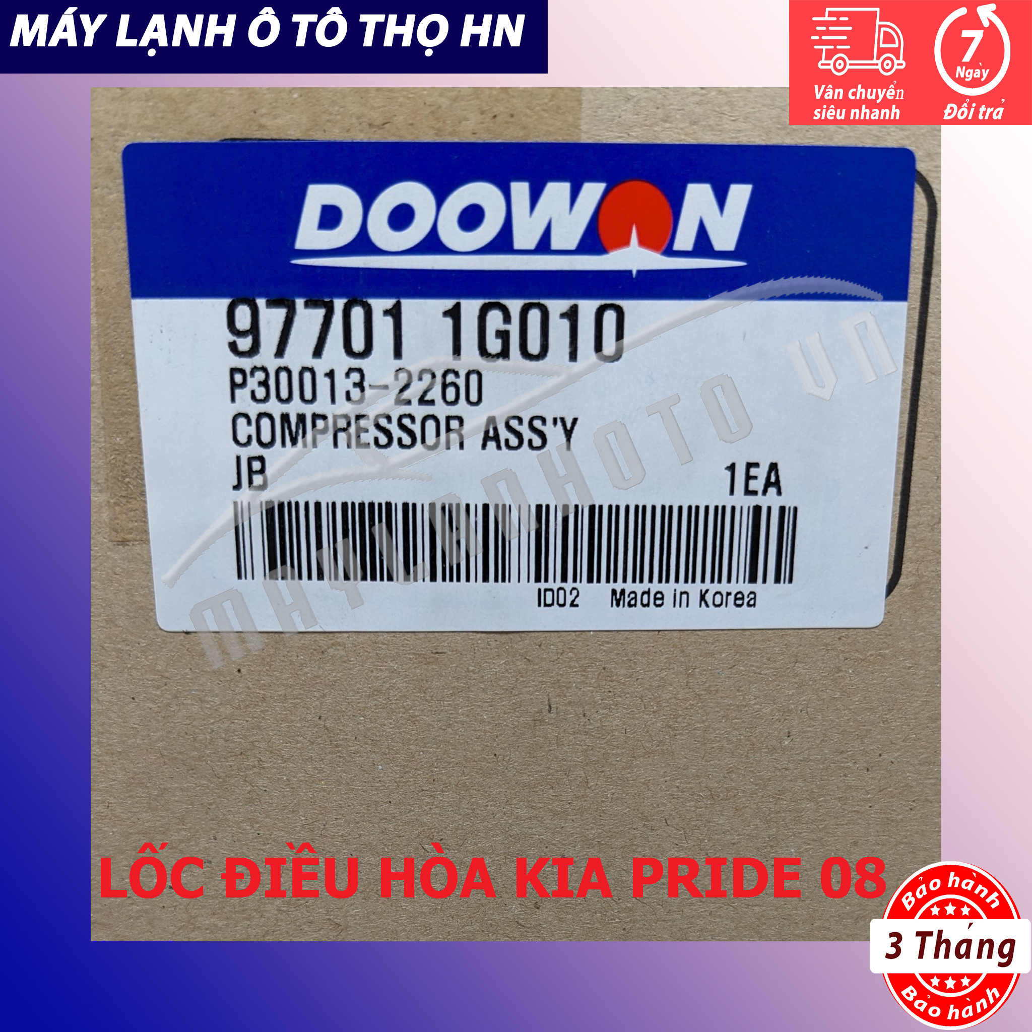 Lốc điều hòa  Kia Pride New - Rio 2006 2007 2008 2009 2010 2011 hàng xịn Hàn Quốc 06 07 08 09 10 11