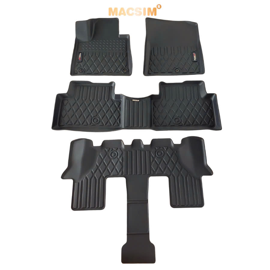 Thảm lót sàn xe ô tô Kia Sorento 2021+ (3 hàng ghế)Nhãn hiệu Macsim chất liệu nhựa TPE cao cấp màu đen