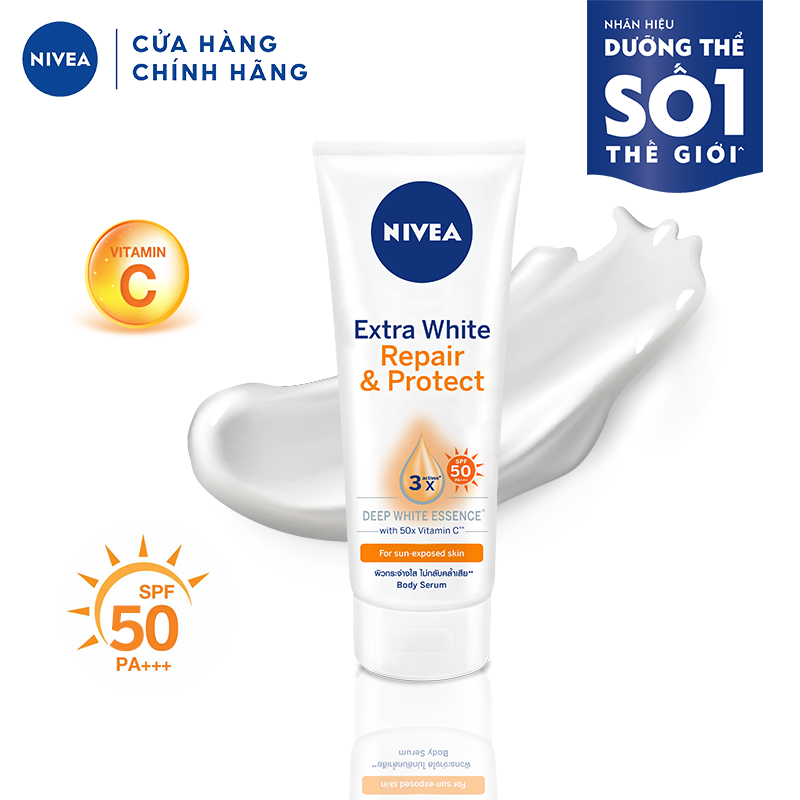 Combo Tinh chất dưỡng thể trắng da NIVEA ngày 180ml &amp; đêm 200ml (88314+89122)