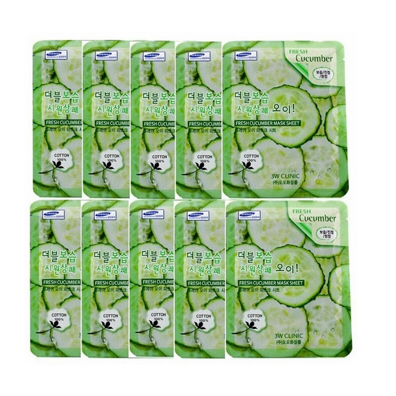 BỘ 10 MẶT NẠ 3W CLINIC FRESH CUCUMBER MASK SHEET + TẶNG KÈM 01 MẶT NẠ CÙNG LOẠI