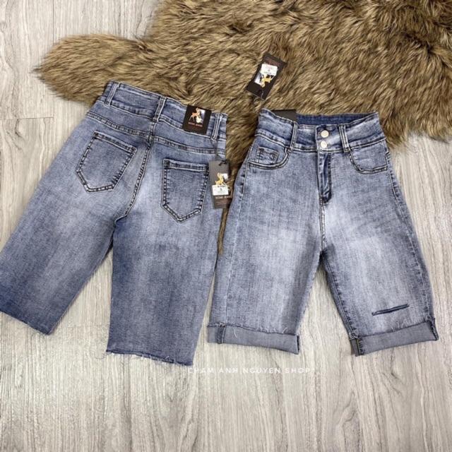 Quần ngố jean co giãn mã N03 lưng siêu cao hai nút