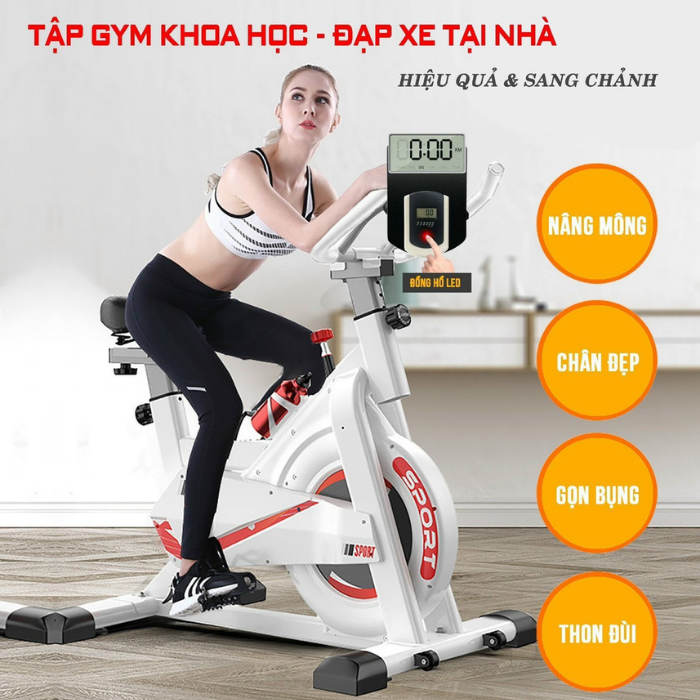 Xe Đạp Tập Thể Dục Tại Nhà JOBUR SPINBIKE GH-707S Hiển Thị Đầy Đủ Chỉ Số - Hàng Chính Hãng