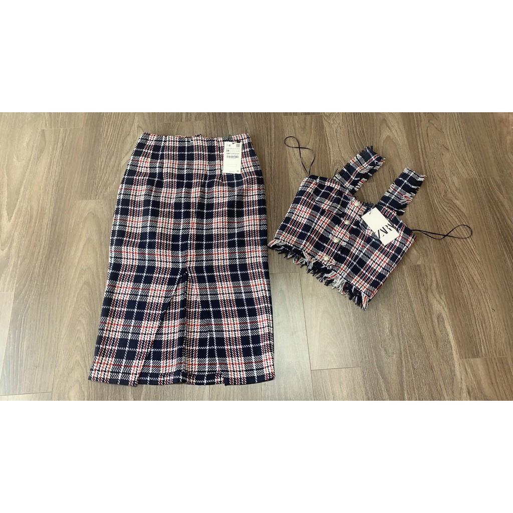 Set dạ tweed Za sang chảnh