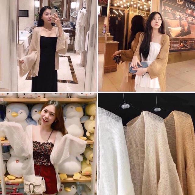 áo cardigan len mỏng, áo cdg dệt kim sexy phong cách Hàn Quốc ( kèm ảnh thật