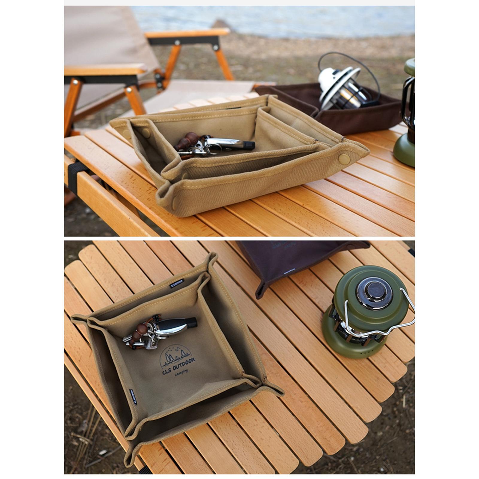 Camping Storage Tray Box Holder Cosmetic Display Jewelry Keys Coins Organizer Serving Tray Fruit Dish for Hiking Picnic Kitchen Bathroom Bedroom
