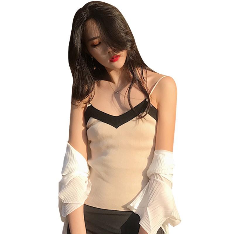 Áo Tank Top Dệt Kim Thiết Kế Hở Lưng Quyến Rũ