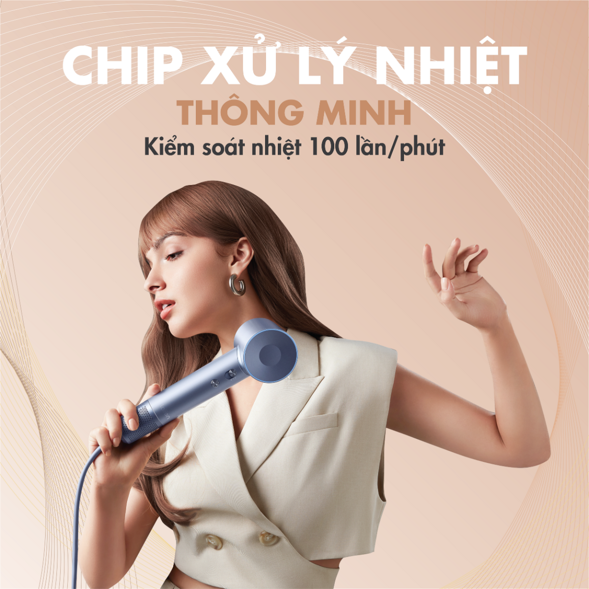 Máy sấy tóc ion âm tốc độ cao Laifen Swift Màu Đen