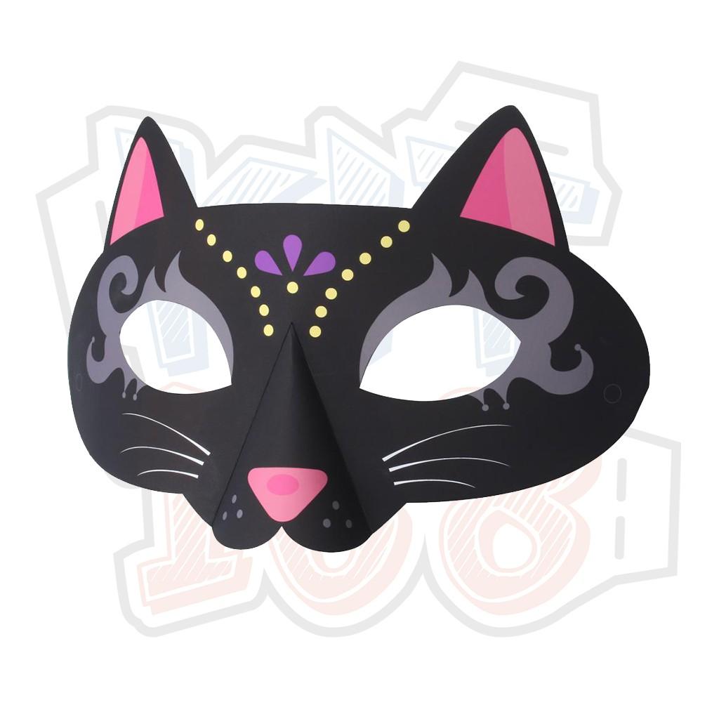 Mô hình giấy Lễ hội Mặt nạ Mèo Halloween (đeo lên được