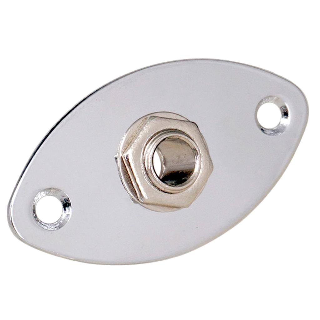 2-5pack Oval Flat Jack Plate With 1/4" 6.35mm Electric Guitar Bass Jack Plug