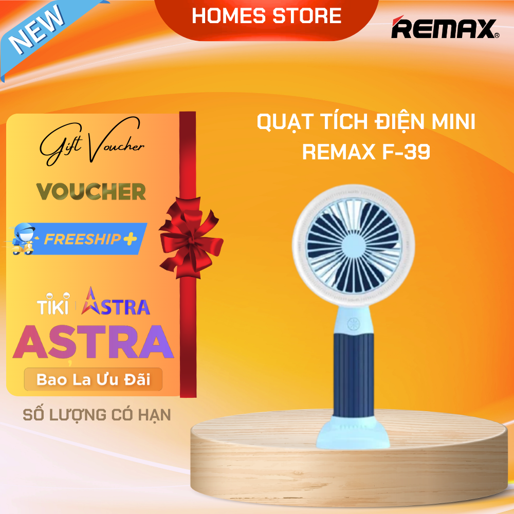 Quạt Mini Tích Điện Cầm Tay REMAX F-39 - Hàng Chính Hãng