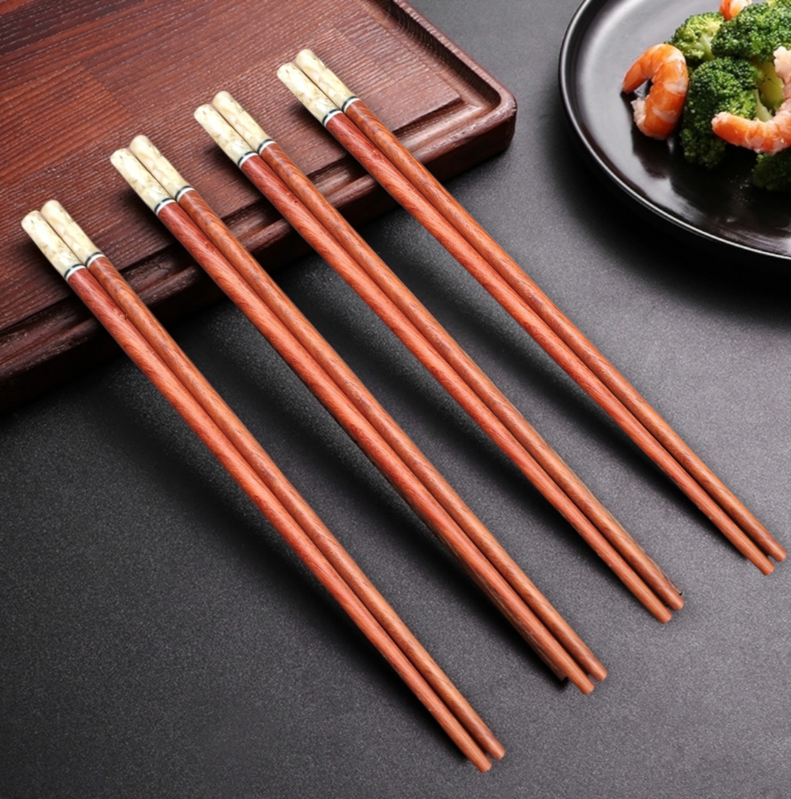 Combo 10 Đôi Đũa Gỗ Khảm Ngà - Hàng Đặc Biệt Cao Cấp
