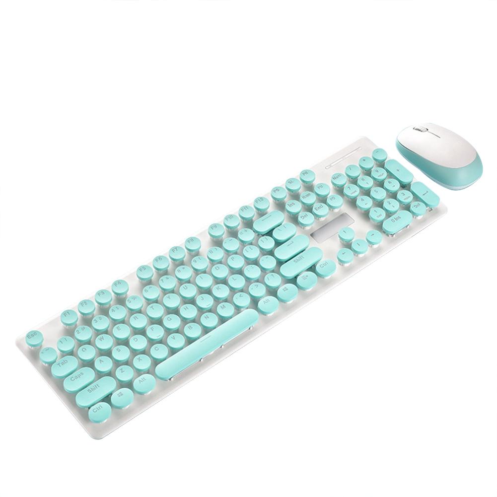 Office home thin retro punk pink 2.4G wireless keyboard and mouse set