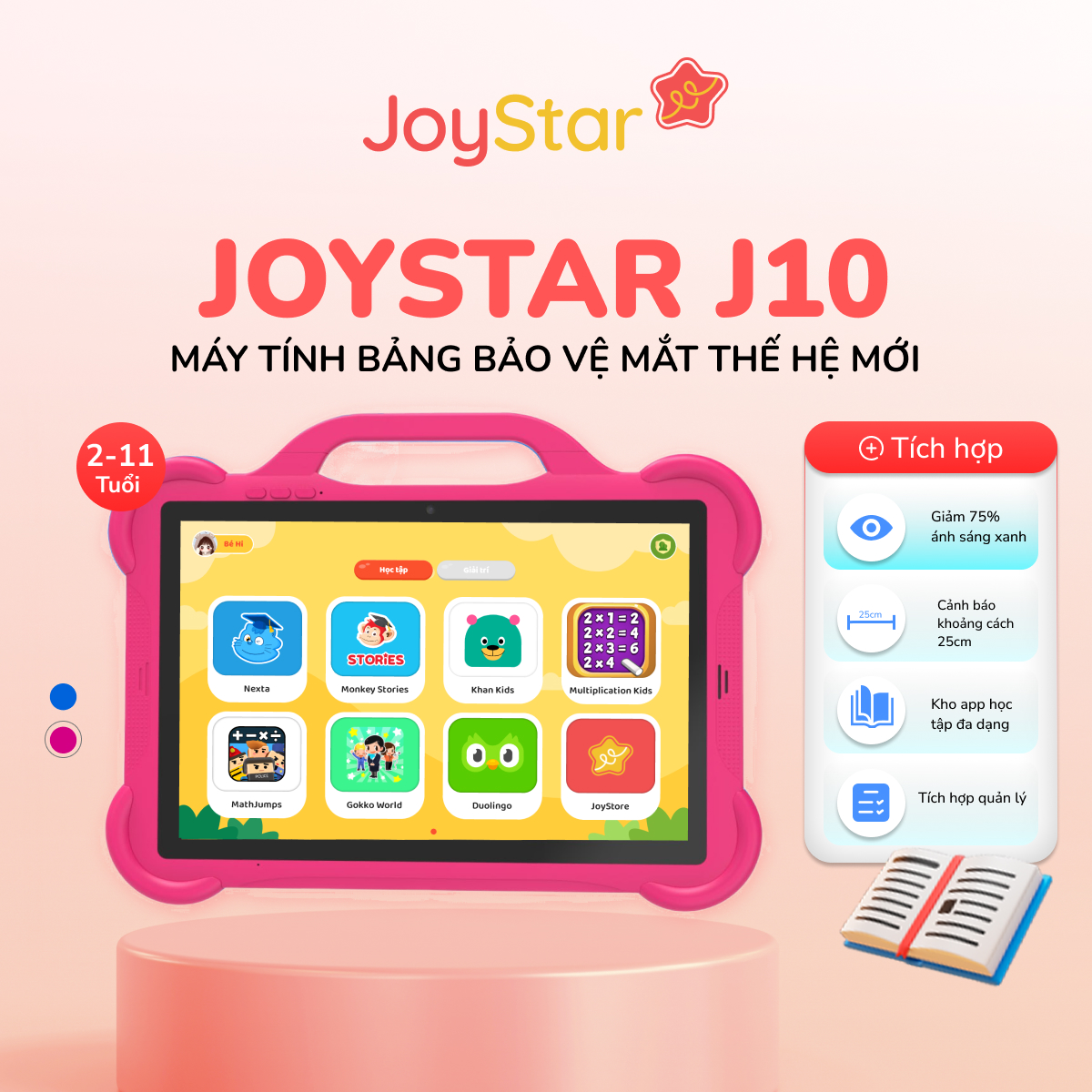 Máy tính bảng Joystar J10 - Hàng chính hãng -Bảo vệ mắt - Chống ánh sáng xanh