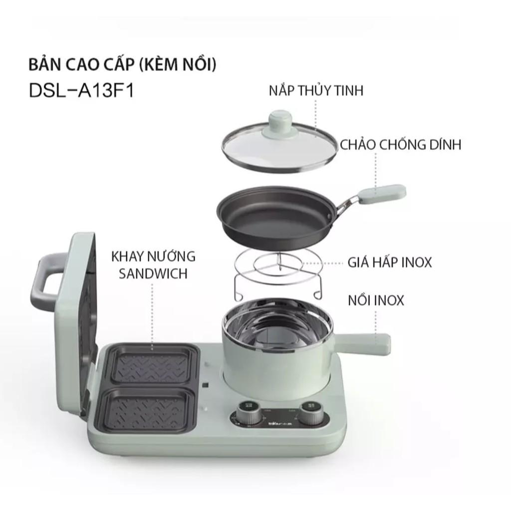 Thiết Bị Gia Dụng Chế Biến Thức Ăn Sáng Song Song 2in1 Đa Năng (Bản cao cấp)