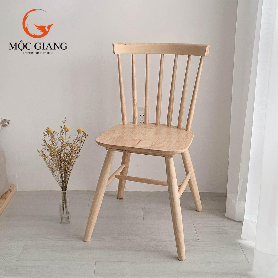 Ghế Gỗ Rio - Ghế Song Tiện - Ghế Làm Việc, Ghế Cafe - Chất Liệu Gỗ Cao Su Tự Nhiên