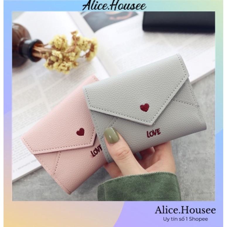 Ví nữ mini Alicehousee - bóp nữ mini cầm tay nhỏ gọn bỏ túi thời trang