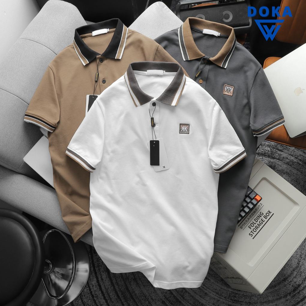 Áo Thun Nam Cổ Bẻ Pack Horse Thêu Nổi Logo Chữ KK thời trang Doka PSA25