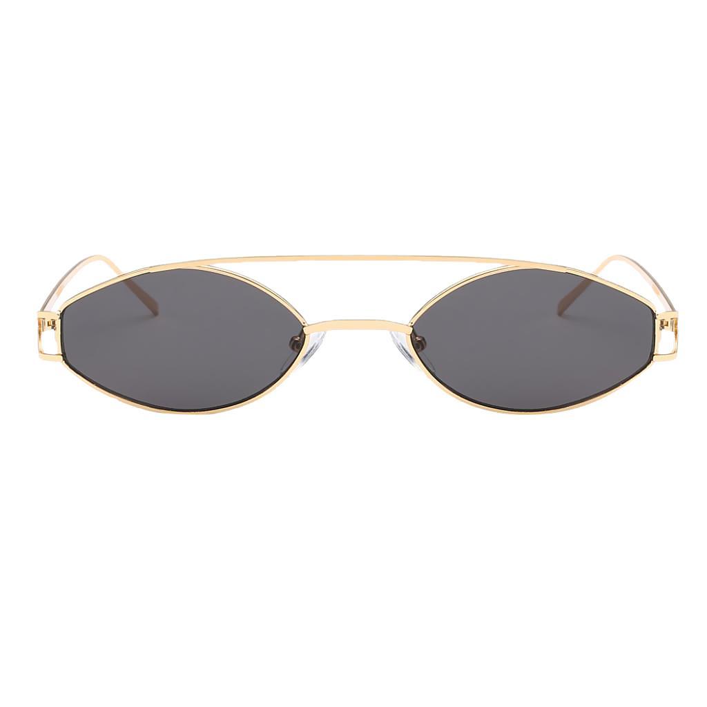 Vintage Unisex Anti-UV Oval Sunglasses Shades Metal Frame Glasses Eyewear