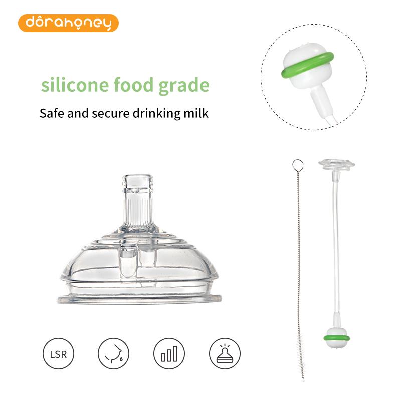 Dorahoney Sữa Nhỏ 150Ml Chống Đầy Hơi Bé Sơ Sinh Hàng Silicone Điều Dưỡng Cốc Chống Trơn Trượt Rộng cấu Tạo Bình