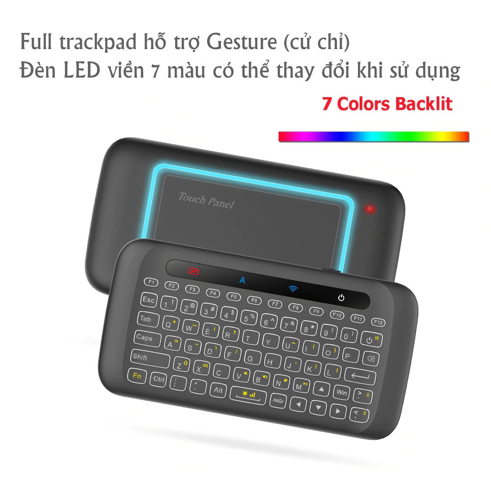 Bàn phím không dây mini có trackpad cho SmartTV, TVbox, Android OS, Laptop, Máy tính H20 Mai Lee - Hàng chính hãng