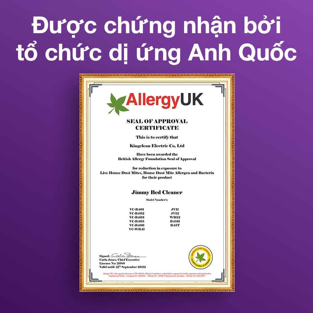 Máy Hút Bụi Giường Nệm JIMMY JV12 Công Suất 400W Lực Hút 10kPa Cốc Đựng Bụi Trong Suốt Quan Sát Dễ Dàng Nhỏ Gọn Hút Sạch Tóc Và Lông Thú Cưng Dễ Dàng - Hàng Chính Hãng - Bảo Hành 12 Tháng