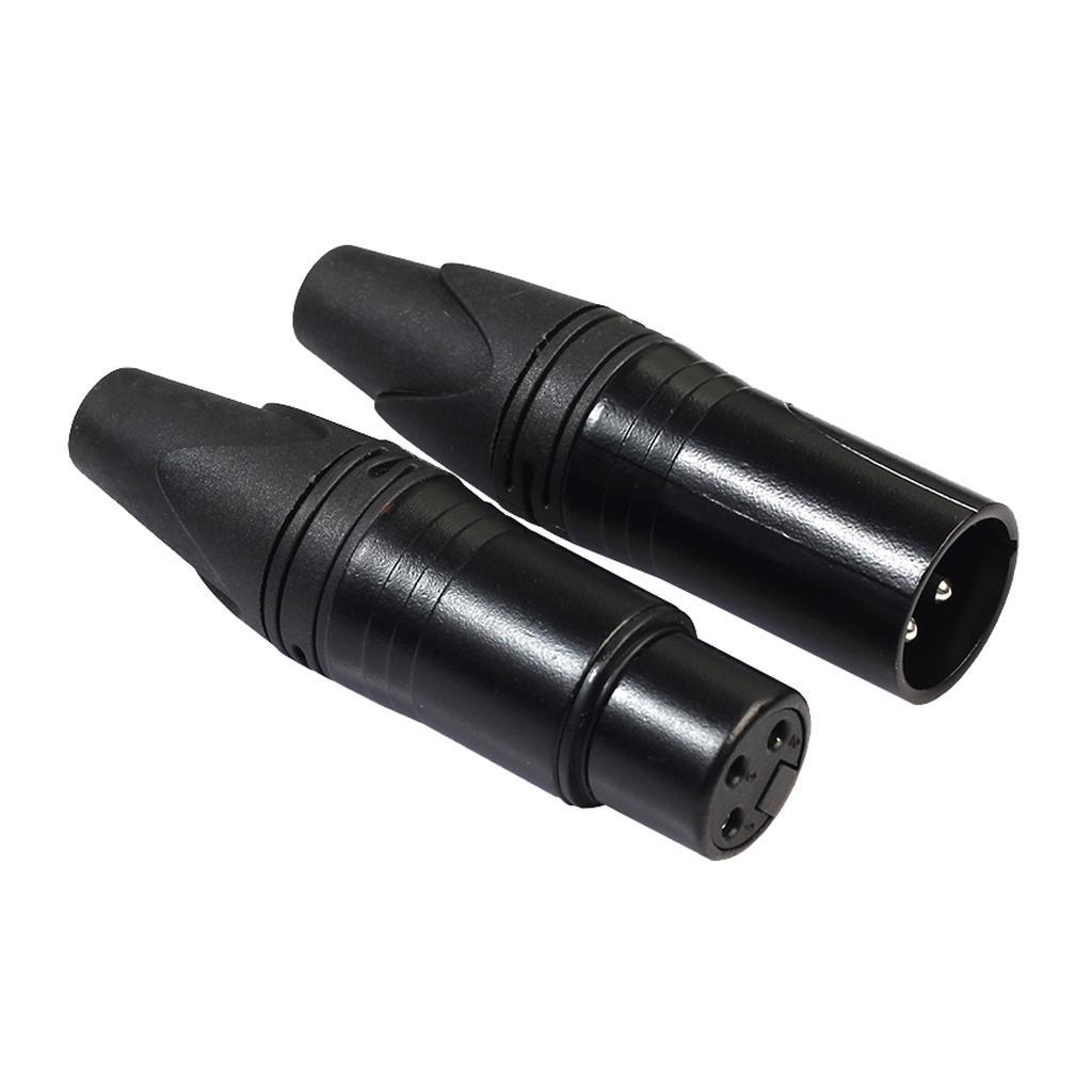 5 Pairs 3 Pin XLR Microphone Plug Audio Cable Connector Male & Female DIY