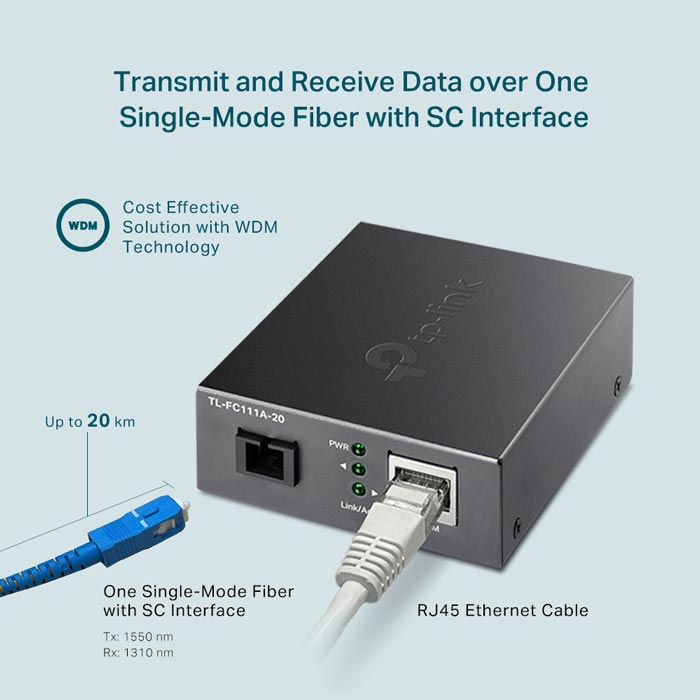 10/100 Mbps WDM Media Converter TP-LINK TL-FC111A-20-hàng chính hãng