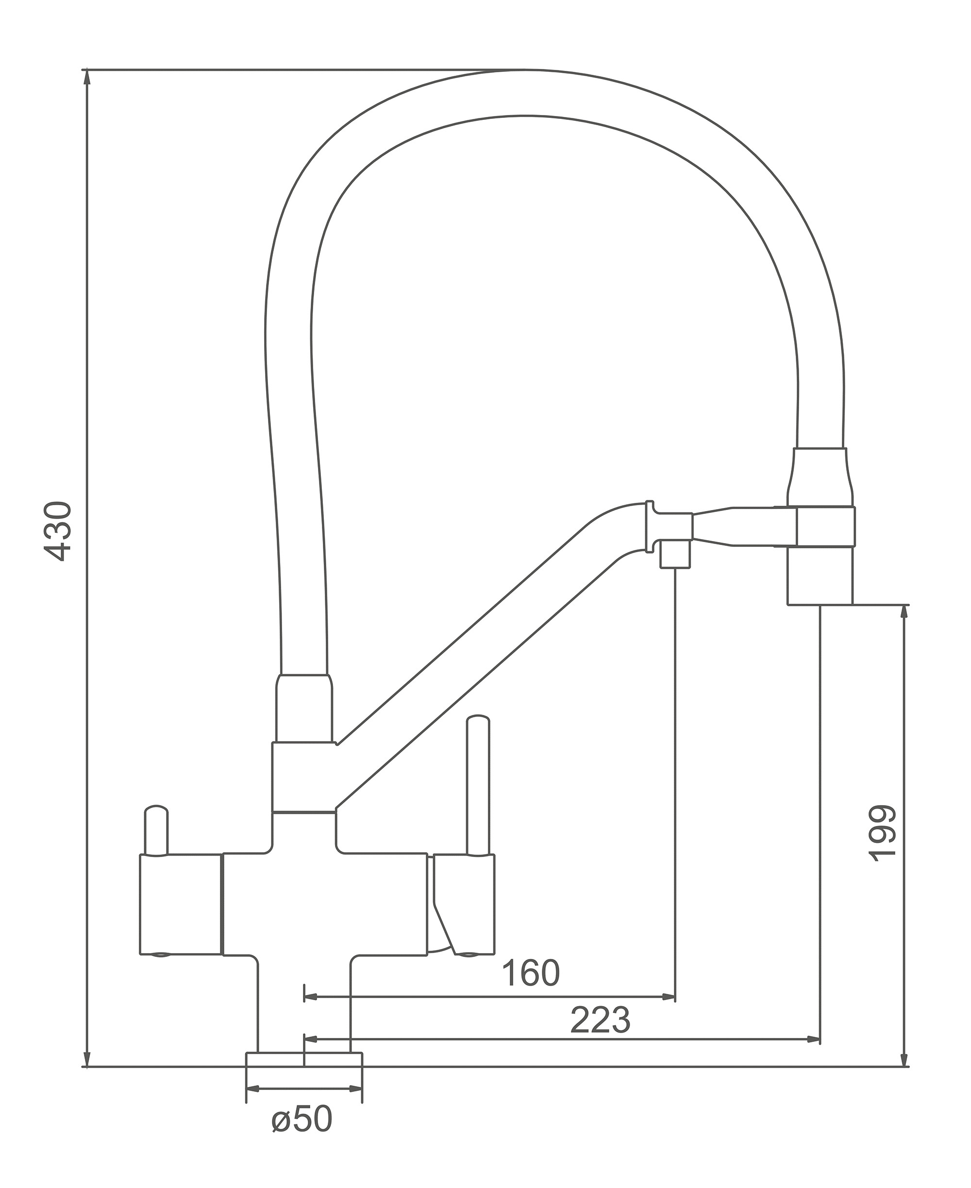 Vòi bếp 3 đường nước Gappo G4398-80