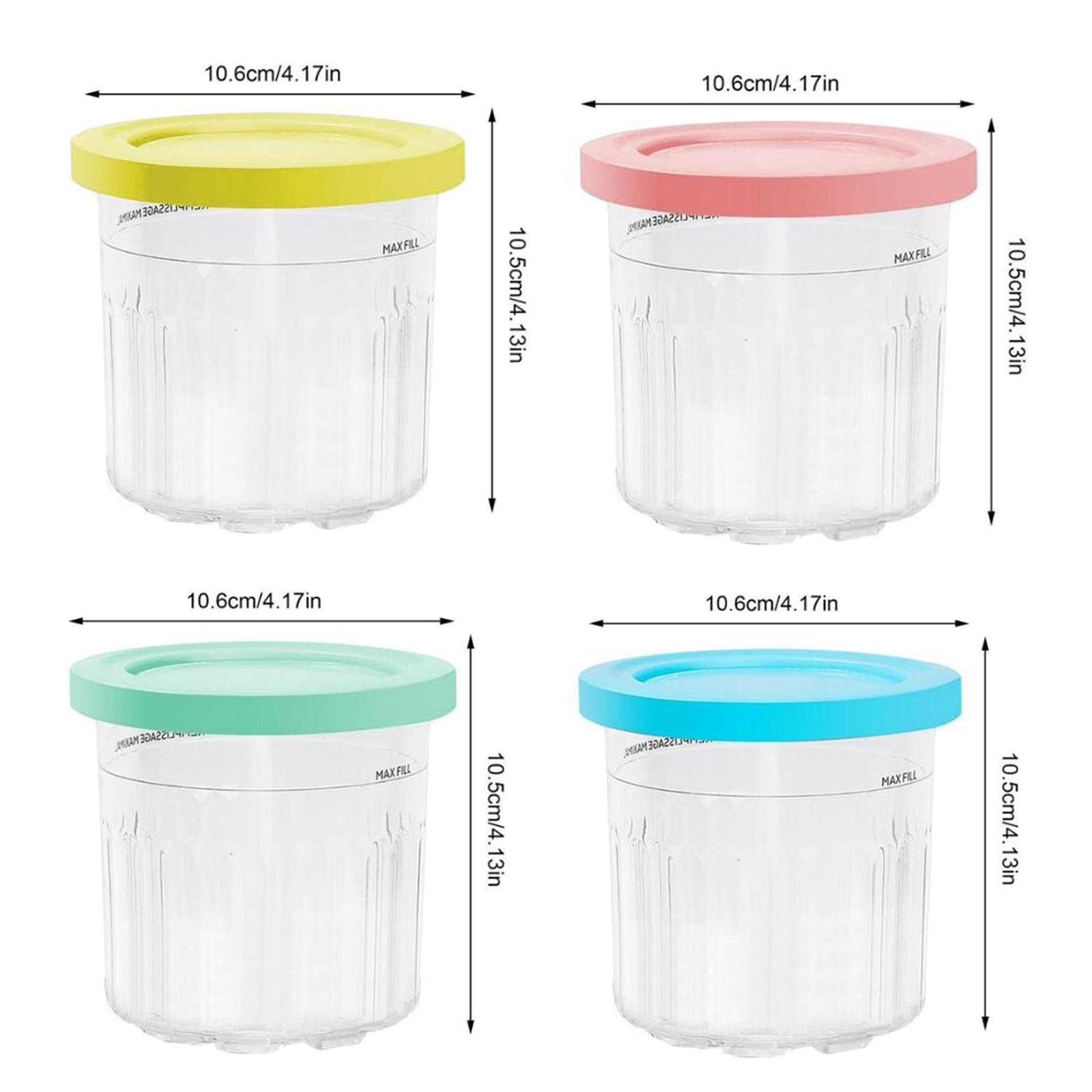 4Pcs Dessert Container Leakproof Ice Cream Pint Cup for Soup Ice Cream Maker