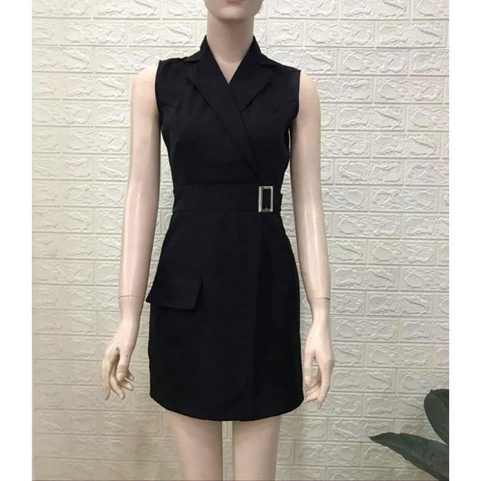 JUMPSUIT CỔ VEST PHỐI TÚI 1 BÊN