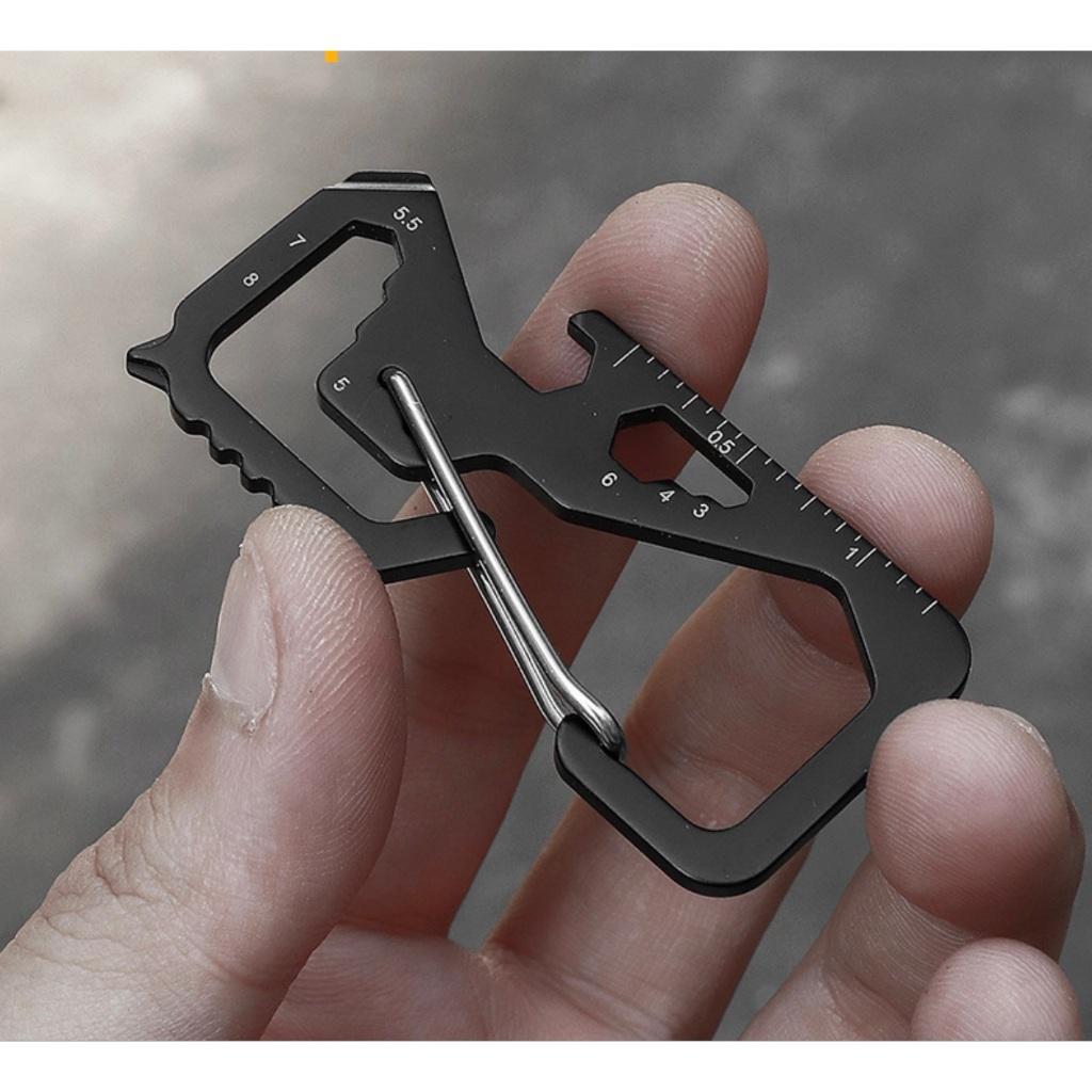 Móc khóa EDC carabiner đa năng 8 trong 1