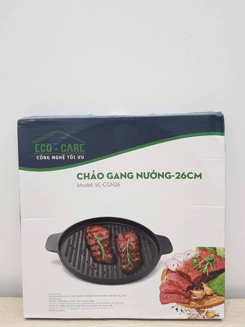 CHẢO GANG NƯỚNG EC-CGN26 CM